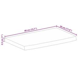 Berkfield Home Table Top 40x30x2.5 cm Live Edge Solid Wood Rough Mango in Brown - thumbnail 9