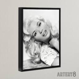 "Artery8 Actress Jayne Mansfield Photograph Framed Canvas Wall Art Print in Grey - Size: W12"" x H16""" - thumbnail 2