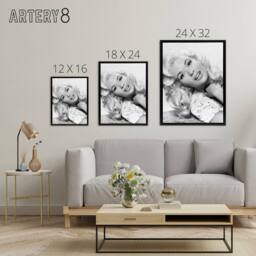"Artery8 Actress Jayne Mansfield Photograph Framed Canvas Wall Art Print in Grey - Size: W12"" x H16""" - thumbnail 4