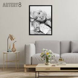 "Artery8 Actress Jayne Mansfield Photograph Framed Canvas Wall Art Print in Grey - Size: W12"" x H16""" - thumbnail 3