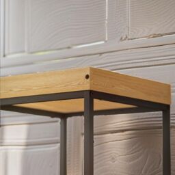 Rafaelo Mobilia 2 Pc Industrial Nesting Tables Living Room Furniture in Brown - thumbnail 3