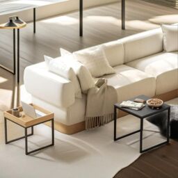 Rafaelo Mobilia 2 Pc Industrial Nesting Tables Living Room Furniture in Brown - thumbnail 4