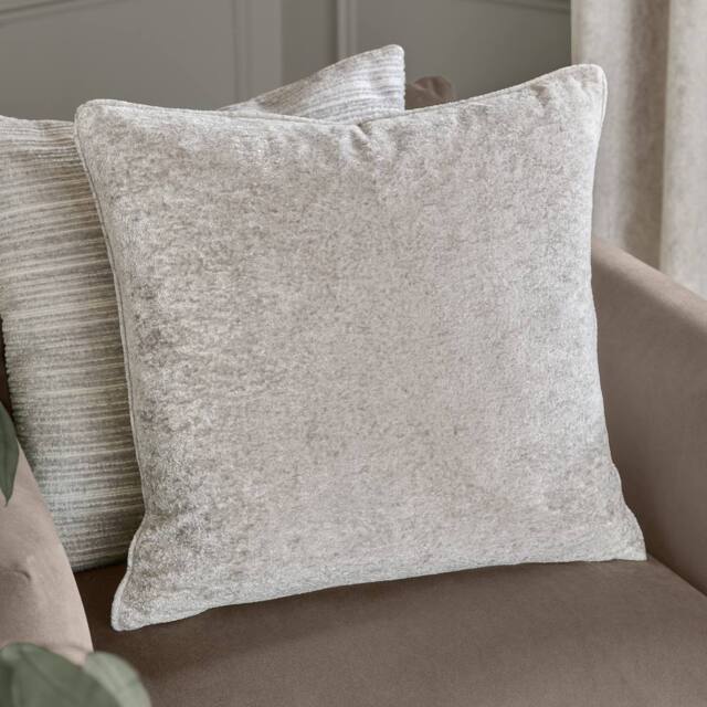 Paoletti Lustre Crushed Velvet Cushion in Silver - Size: 50 cm x 50 cm - image 1