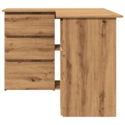 Berkfield Home Corner Desk Artisan Oak 145x100x76 cm Engineered Wood in Brown - Size: 145 x 100 x 76 cm - thumbnail 4