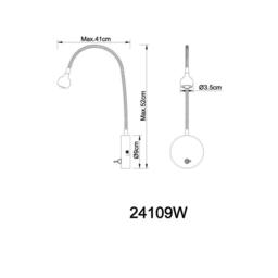 Netlighting Serpent Reading Wall Light Nickel Matt LED 3000K in Grey - thumbnail 3