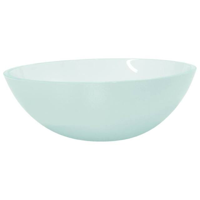 Berkfield Home Basin Glass 50x37x14 cm Frosted in Aqua - Size: 50 x 37 x 14 cm - image 1