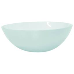 Berkfield Home Basin Glass 50x37x14 cm Frosted in Aqua - Size: 50 x 37 x 14 cm