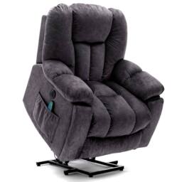 Matteo Electric Power Lift Massage Recliner Chair with Heat - Grey Fabric - thumbnail 8