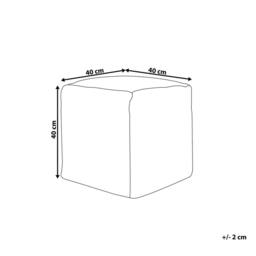 Wyld and Coco Grey and White Three-Stripe Cotton Cube Pouffe - thumbnail 3
