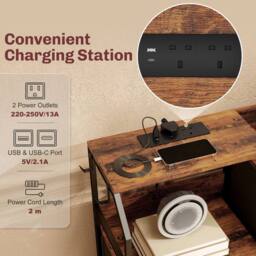 Wyld Haus 8 Drawer Metal & Wood Storage Chest with Integrated Charging Station in Brown - thumbnail 5