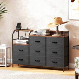 Wyld Haus 8 Drawer Metal & Wood Storage Chest with Integrated Charging Station in Brown - thumbnail 9