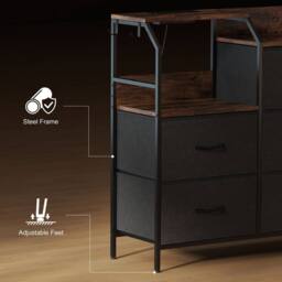 Wyld Haus 8 Drawer Metal & Wood Storage Chest with Integrated Charging Station in Brown - thumbnail 8