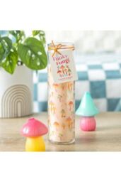 KDMD Funky Fungi Mushroom Print Tube Candle in Cream - thumbnail 1