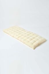 Homescapes Garden Bench Cushion Luxury 2 Seater Cotton Indoor Outdoor Pad, 108 x 42cm in Cream - Size: 108 x 42 cm - thumbnail 1