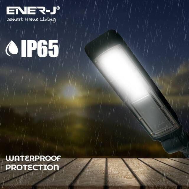 ENER-J LED Streetlight 30W 6000K Illumination on LED Mast Light Cool White in Black