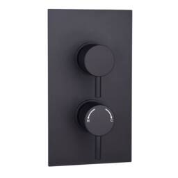 Bathroom Kingdom Menai Black Round Thermostatic Shower Valve - 2 Outlet - thumbnail 1