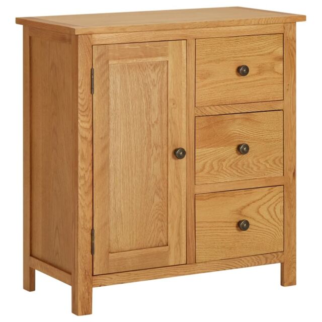 Berkfield Home Cupboard 70x35x75 cm Solid Oak Wood in Brown - Size: 70 x 35 x 75 cm - image 1