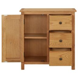 Berkfield Home Cupboard 70x35x75 cm Solid Oak Wood in Brown - Size: 70 x 35 x 75 cm - thumbnail 3