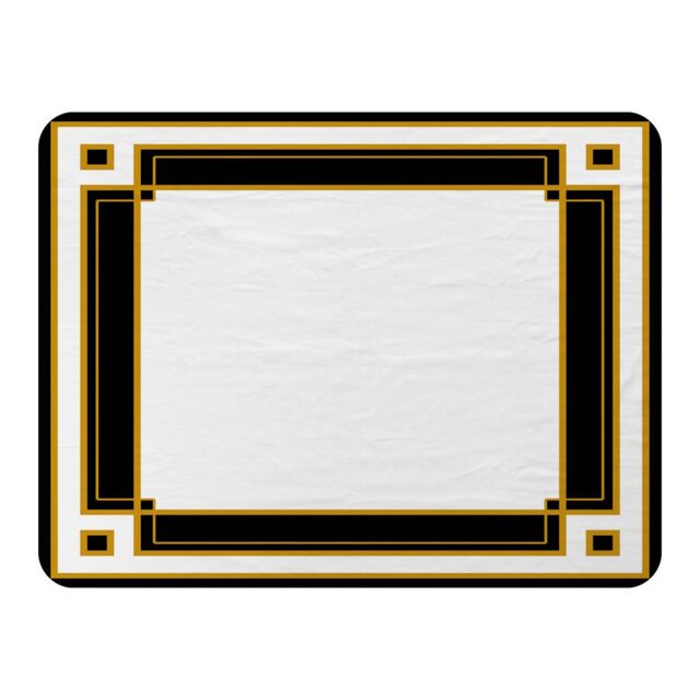 Benjamin Tate Design Art Deco Black & Gold Blanket in Natural - Size: 120 cm x 150 cm - image 1