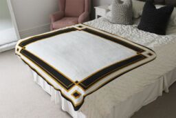 Benjamin Tate Design Art Deco Black & Gold Blanket in Natural - Size: 120 cm x 150 cm - thumbnail 3