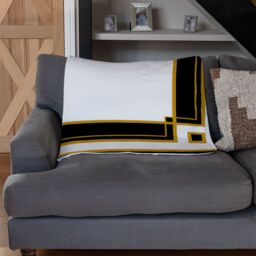 Benjamin Tate Design Art Deco Black & Gold Blanket in Natural - Size: 120 cm x 150 cm - thumbnail 2