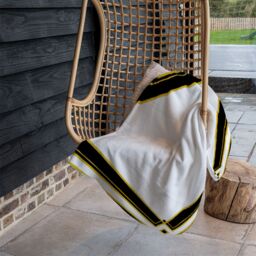 Benjamin Tate Design Art Deco Black & Gold Blanket in Natural - Size: 120 cm x 150 cm - thumbnail 4