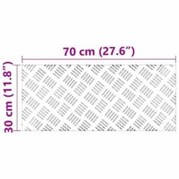 Berkfield Home Modern Aluminium Checker Plates 2 pcs Anti-Slip 70x30 cm in Silver - Size: Medium - thumbnail 8