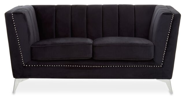 Orsina Hansa Two Seat Velvet Sofa in Black - image 1