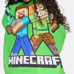 OHS Kids Minecraft Beach Hooded Towel Poncho Absorbent Quick Dry in Green - thumbnail 5