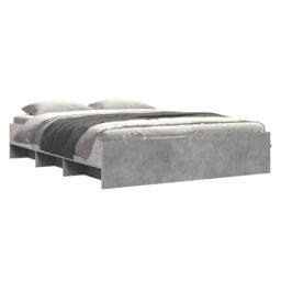 Berkfield Home Bed Frame without Mattress Concrete Grey 150x200cm Engineered Wood - Size: 150x200 cm - thumbnail 3