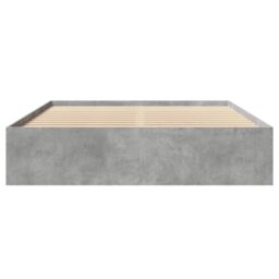 Berkfield Home Bed Frame without Mattress Concrete Grey 150x200cm Engineered Wood - Size: 150x200 cm - thumbnail 5