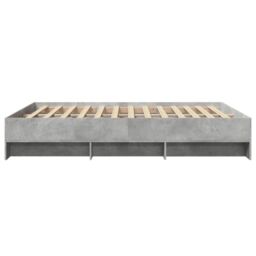 Berkfield Home Bed Frame without Mattress Concrete Grey 150x200cm Engineered Wood - Size: 150x200 cm - thumbnail 6