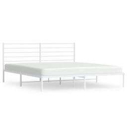 Berkfield Home Metal Bed Frame with Headboard White 183x213 cm - thumbnail 1