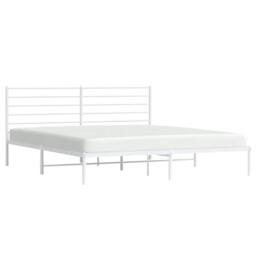 Berkfield Home Metal Bed Frame with Headboard White 183x213 cm - thumbnail 5
