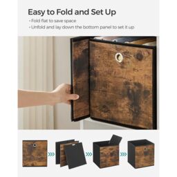 SONGMICS Large Storage Cube Set Oxford Fabric Bins Handles Organizers in Brown - thumbnail 7