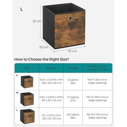 SONGMICS Large Storage Cube Set Oxford Fabric Bins Handles Organizers in Brown - thumbnail 2