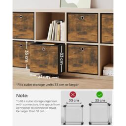 SONGMICS Large Storage Cube Set Oxford Fabric Bins Handles Organizers in Brown - thumbnail 4