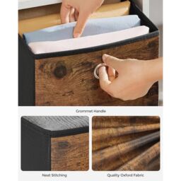 SONGMICS Large Storage Cube Set Oxford Fabric Bins Handles Organizers in Brown - thumbnail 6