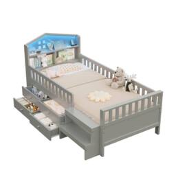 STILVORA 3ft Single Low Loft Bed with LED, Storage & USB in Grey - thumbnail 5