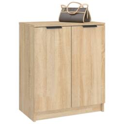 Berkfield Home Shoe Cabinet Sonoma Oak 59x35x70 cm Engineered Wood in Light Tan - Size: 59 x 35 x 70 cm - thumbnail 7