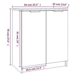 Berkfield Home Shoe Cabinet Sonoma Oak 59x35x70 cm Engineered Wood in Light Tan - Size: 59 x 35 x 70 cm - thumbnail 9