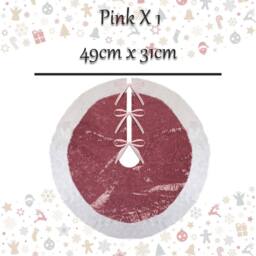 VFM e-Store Christmas Sequin Tree Skirt Decoration 49cm x 31cm Pink X 1 - Size: 49 cm x 31 cm - thumbnail 2