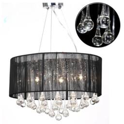 Berkfield Home Chandelier with 85 Crystals Black - thumbnail 3