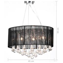 Berkfield Home Chandelier with 85 Crystals Black - thumbnail 4