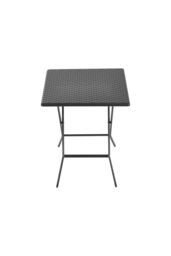 Garden Sanctuary Square Folding Outdoor Rattan Bistro Dining Table in Black - thumbnail 3
