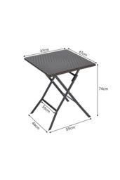 Garden Sanctuary Square Folding Outdoor Rattan Bistro Dining Table in Black - thumbnail 6