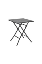 Garden Sanctuary Square Folding Outdoor Rattan Bistro Dining Table in Black - thumbnail 5
