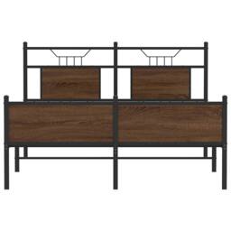 Berkfield Home Bed Frame without Mattress Brown Oak 140x200 cm Engineered Wood - thumbnail 6