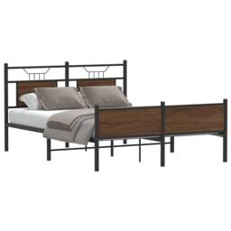 Berkfield Home Bed Frame without Mattress Brown Oak 140x200 cm Engineered Wood - thumbnail 2