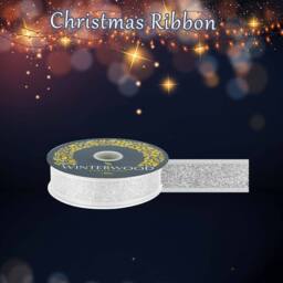 VFM e-Store Christmas Ribbon Garland Decoration 4cm x 10cm Silver X 1 - Size: 4 cm x 10 cm - thumbnail 3